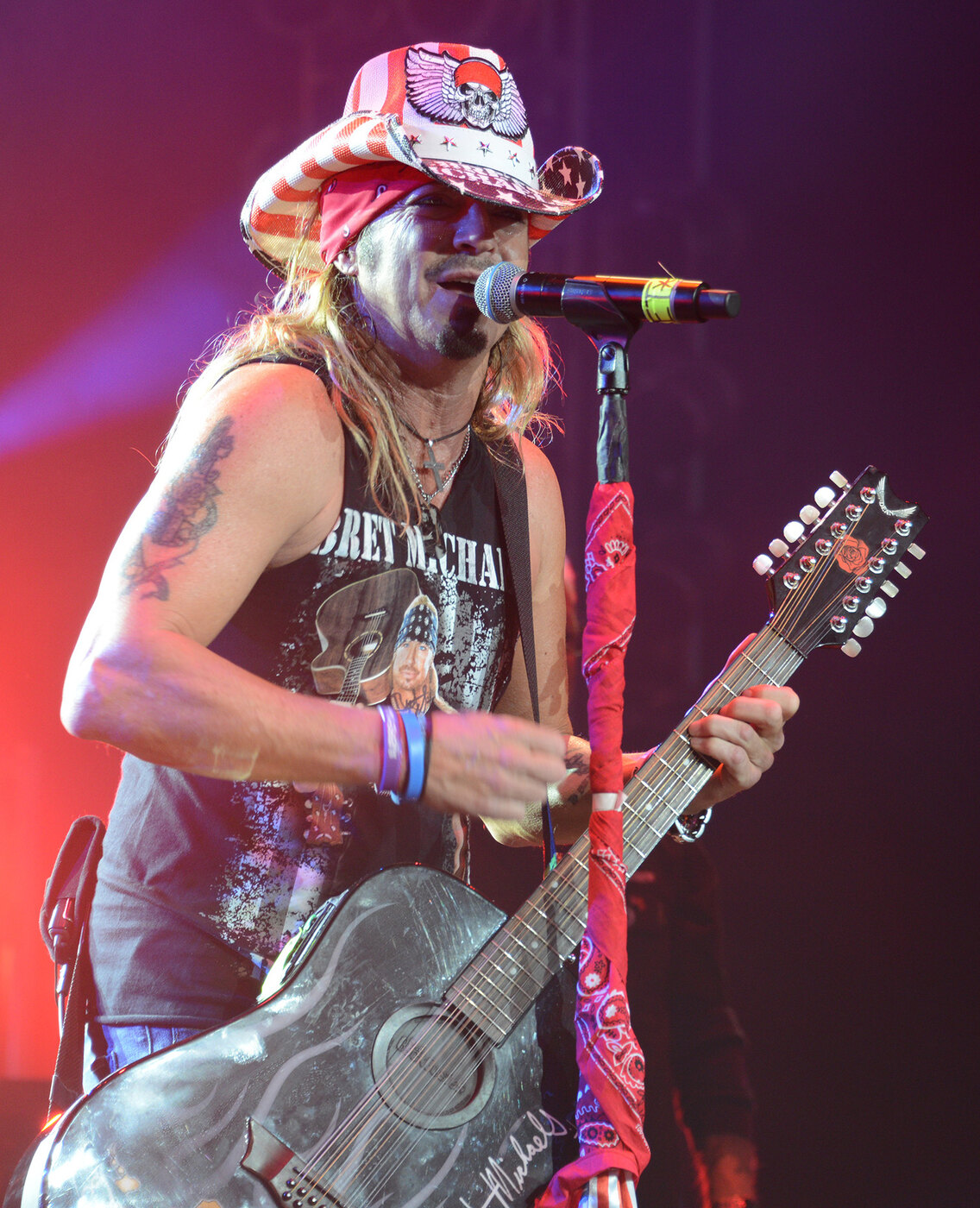 Bret Michaels performing in Sioux City, Iowa, in 2019