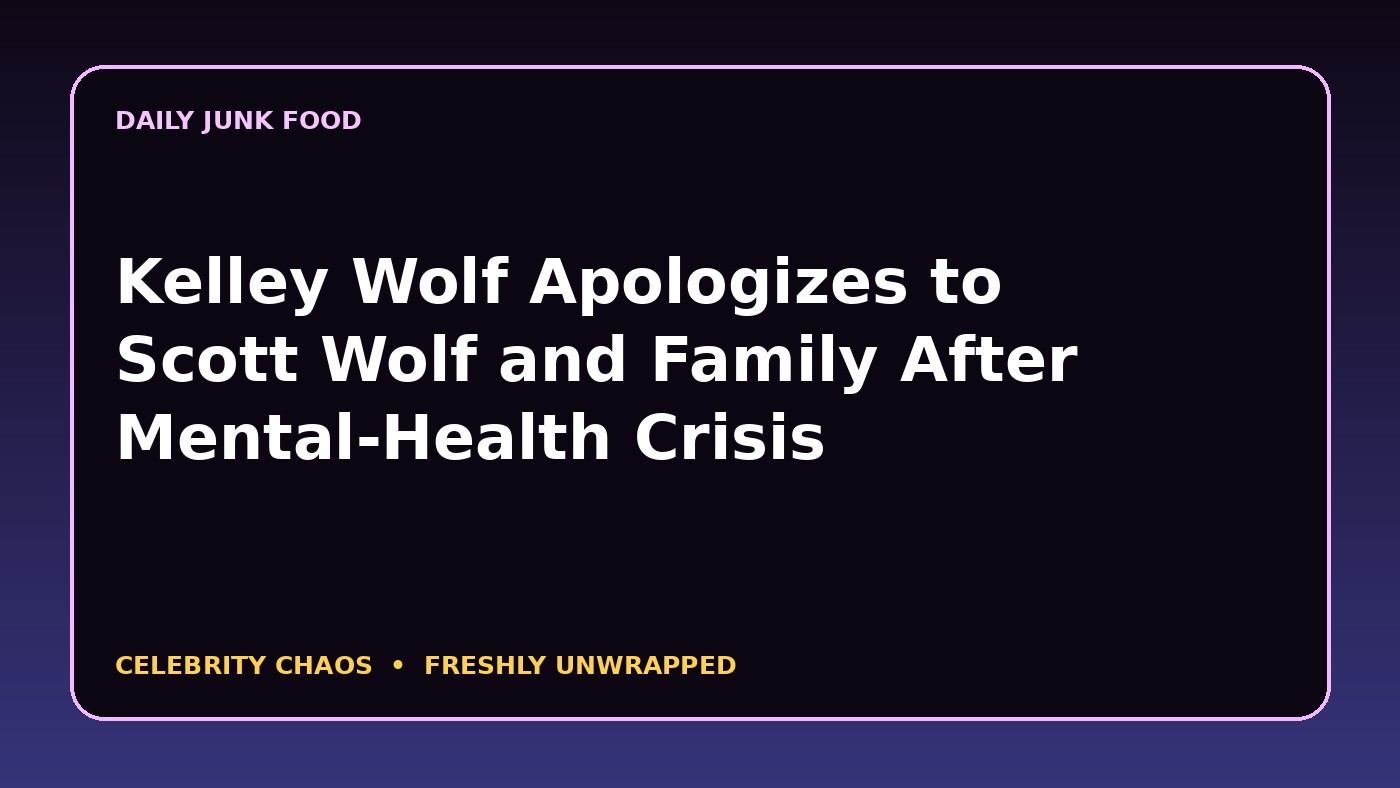 Daily Junk Food graphic about Kelley Wolf’s public apology