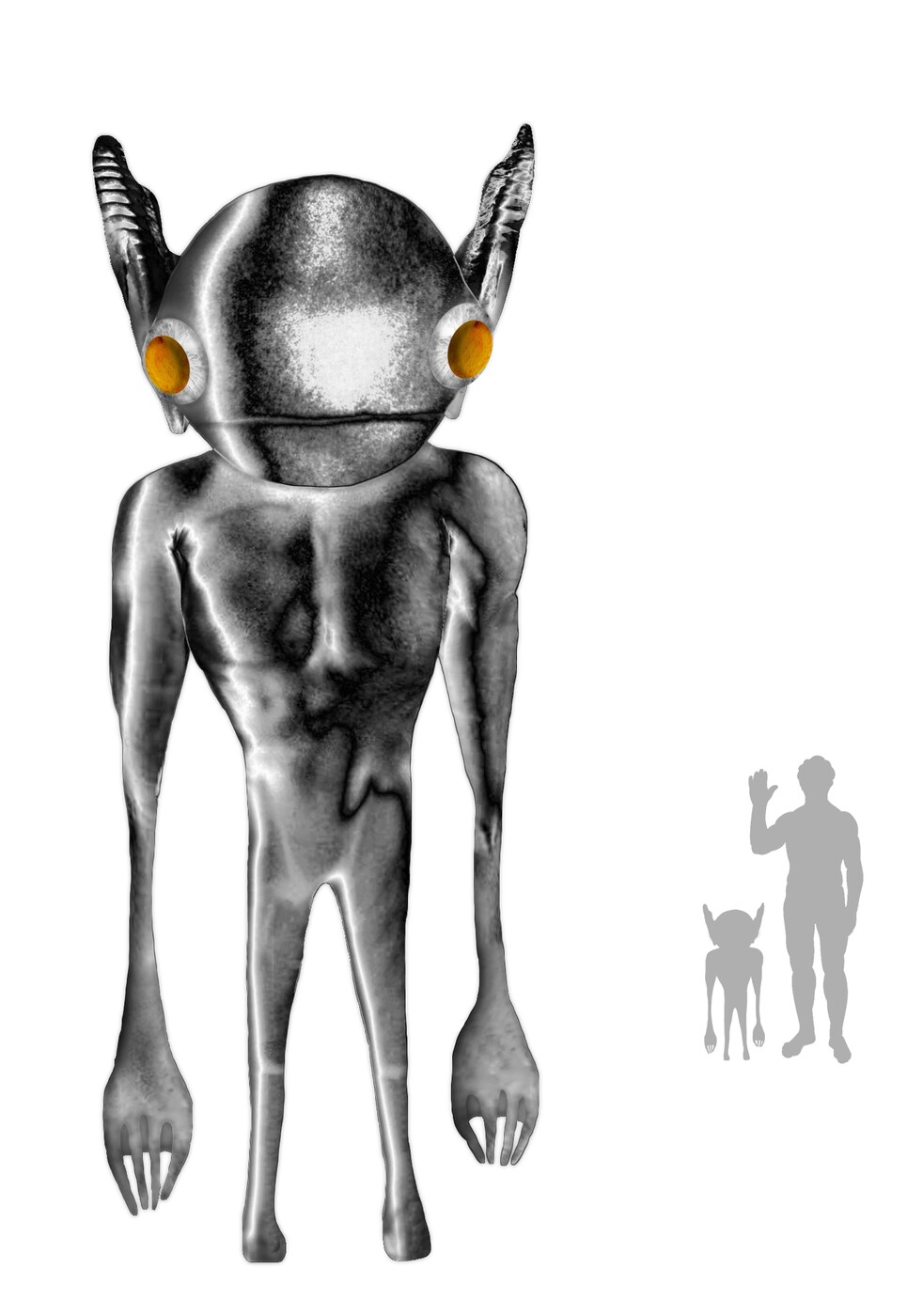 Artist's reconstruction of a creature described in the Kelly-Hopkinsville encounter