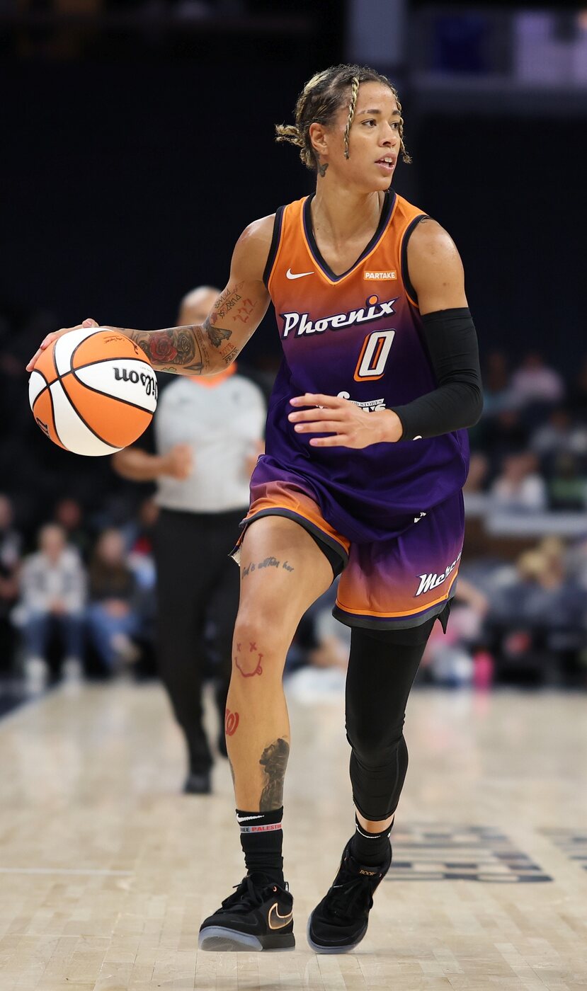 WNBA player Natasha Cloud during a 2024 Phoenix Mercury game