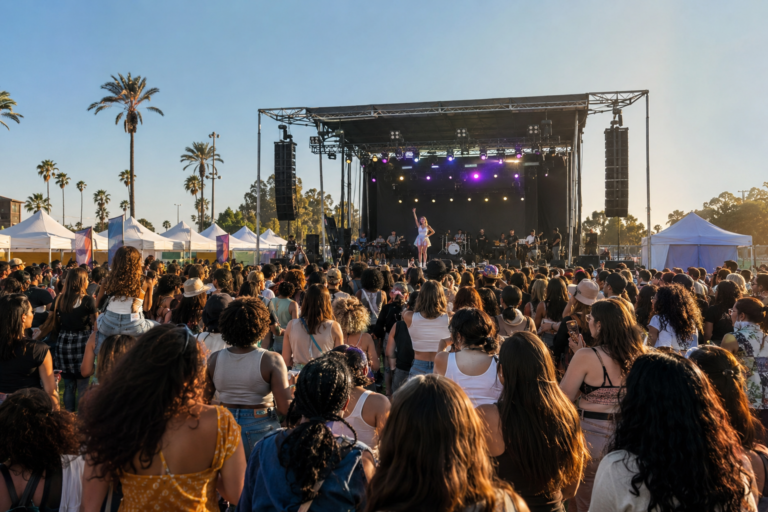 Representative image of a women-led outdoor benefit music festival in Southern California