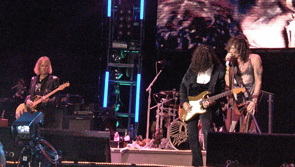 Aerosmith performing onstage in Buenos Aires in April 2007