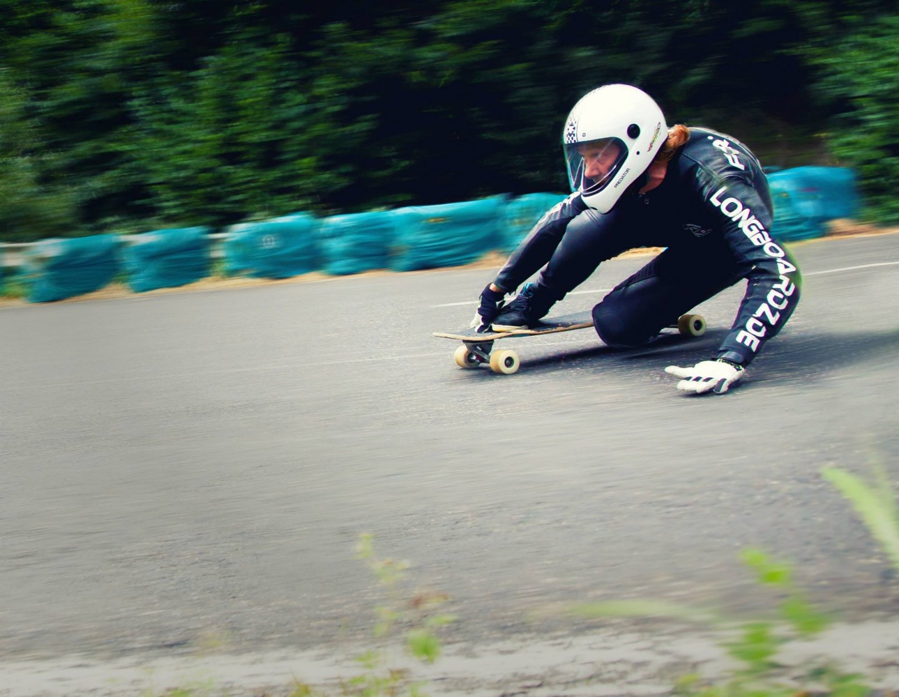 Frank Sommer downhill skateboarding in Insul, Germany in 2006