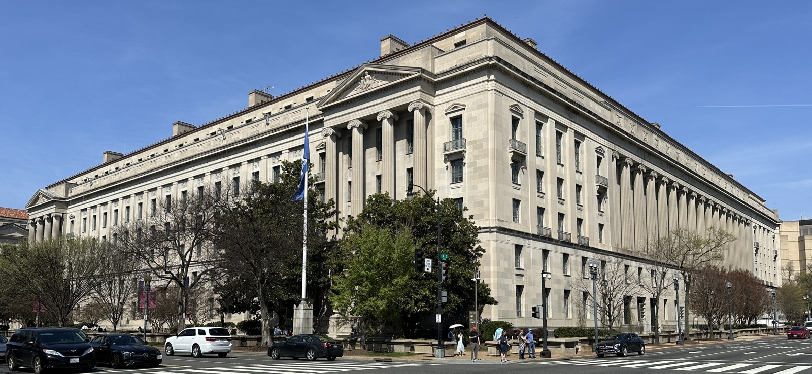 The Robert F. Kennedy Department of Justice Building in a March 2026 file photograph.