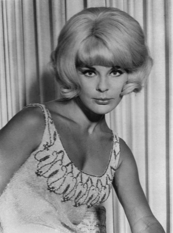 Elke Sommer posing in an NBC publicity photograph for The Jack Benny Hour in 1965.