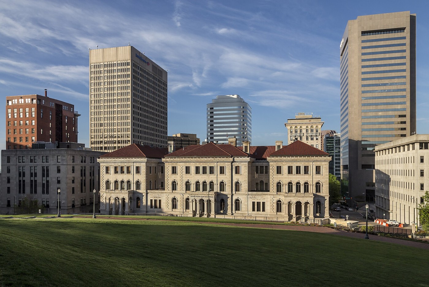 The federal appeals courthouse and skyline in Richmond, Virginia