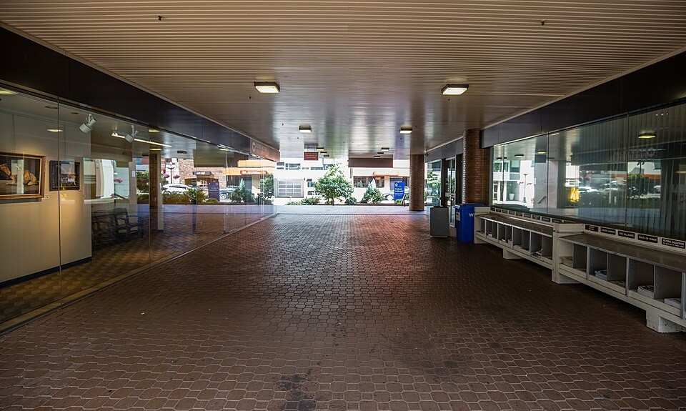 Entrance to Greater Victoria Public Library’s Central Branch photographed in August 2018