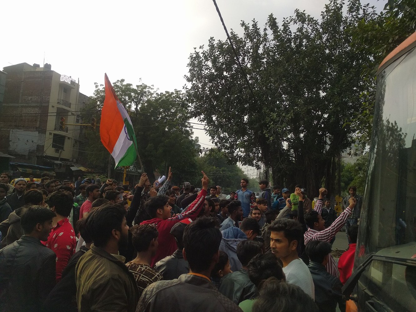 Protesters gathered in New Delhi, India