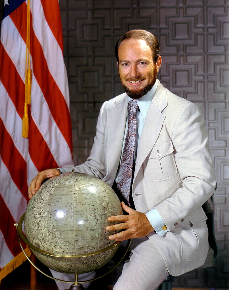 NASA’s 1971 portrait of astronaut Edgar Mitchell, later founder of the Institute of Noetic Sciences.