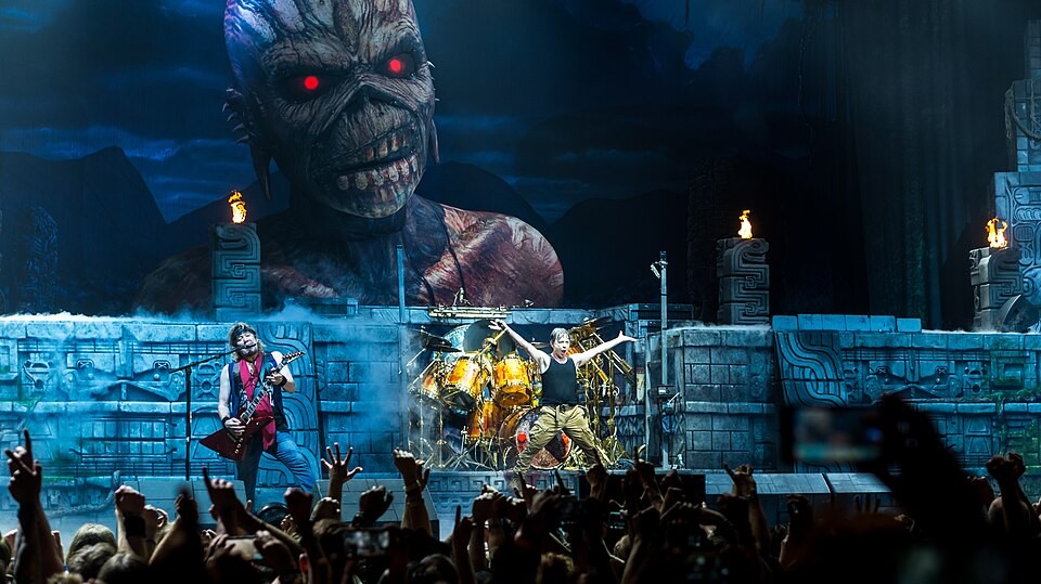 Iron Maiden performing at London’s O2 Arena on May 27, 2017