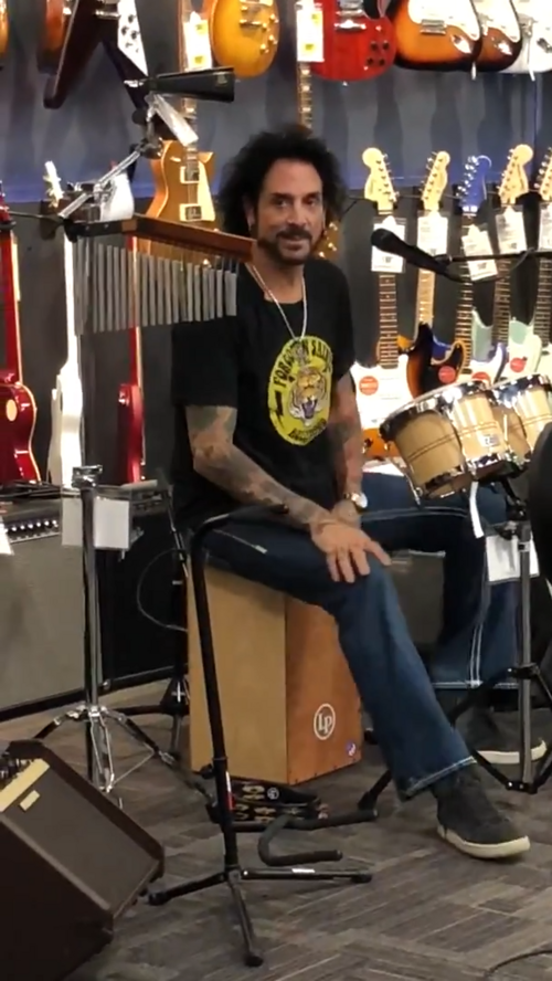 Journey drummer Deen Castronovo performing in 2018