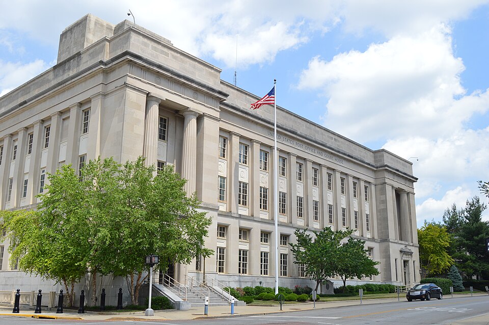 Exterior of the historic federal courthouse in Lexington, Kentucky