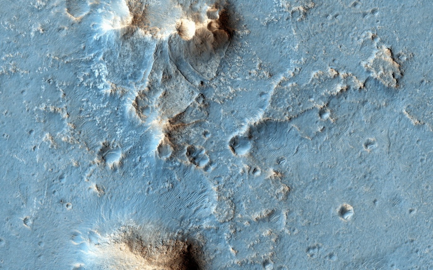 An orbital view of Oxia Planum near Coogoon Vallis on Mars