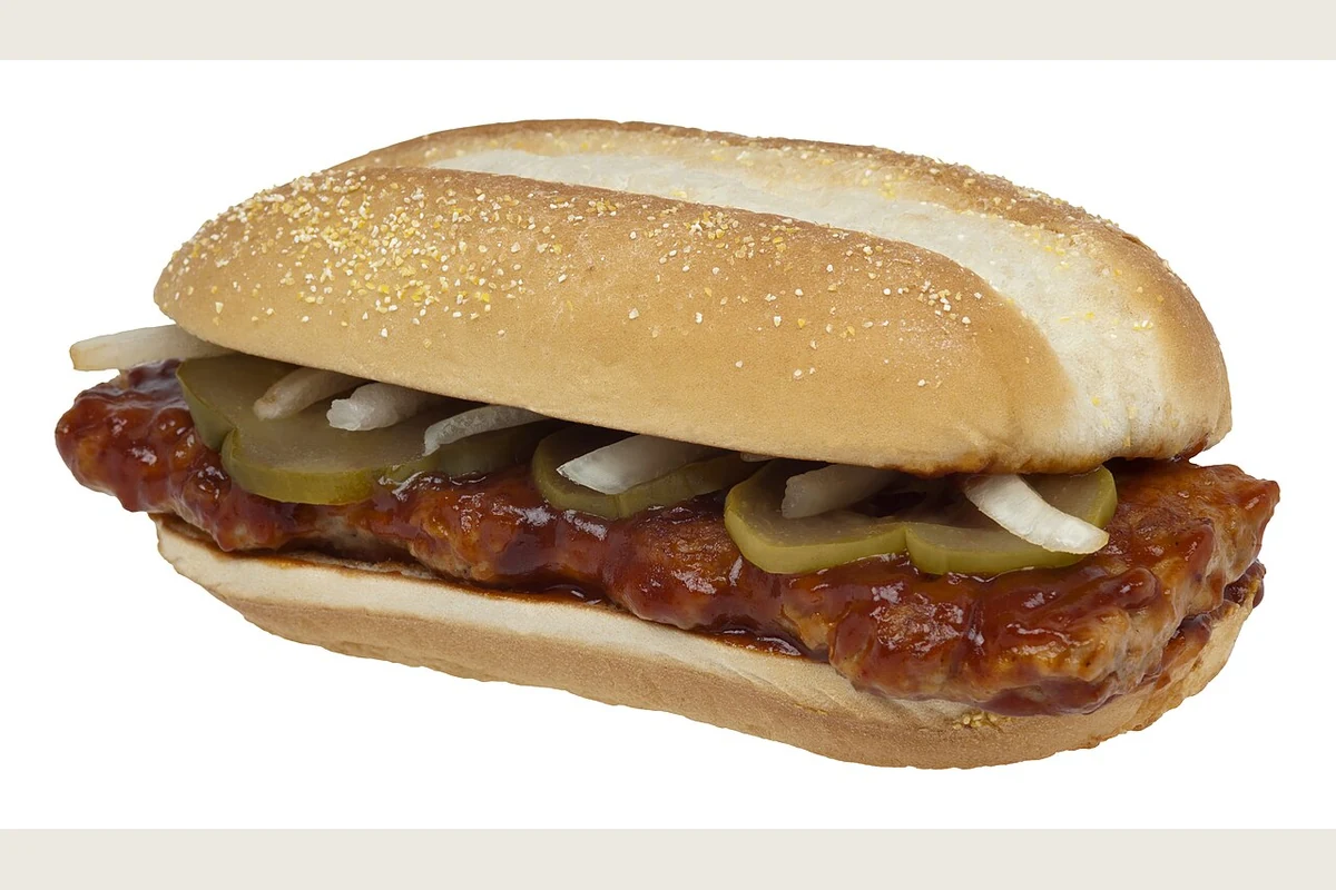 A McDonald’s McRib sandwich