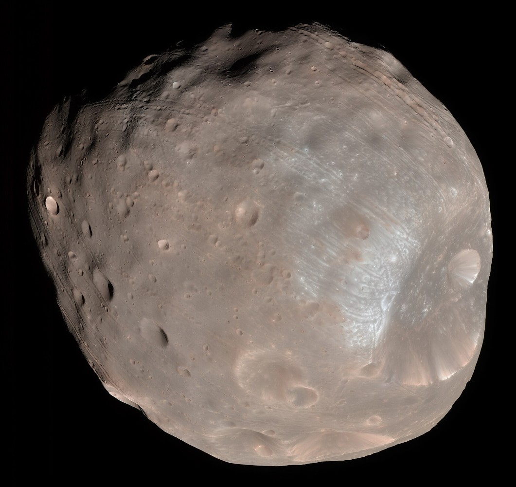 Phobos photographed by NASA’s Mars Reconnaissance Orbiter in 2008