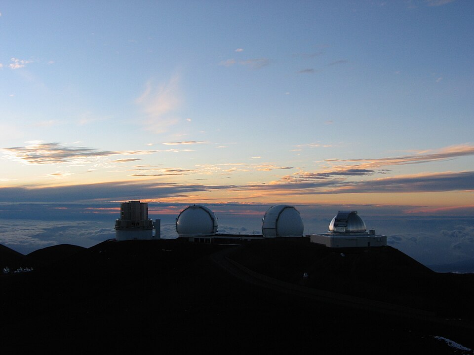 The twin Keck telescope domes on Mauna Kea