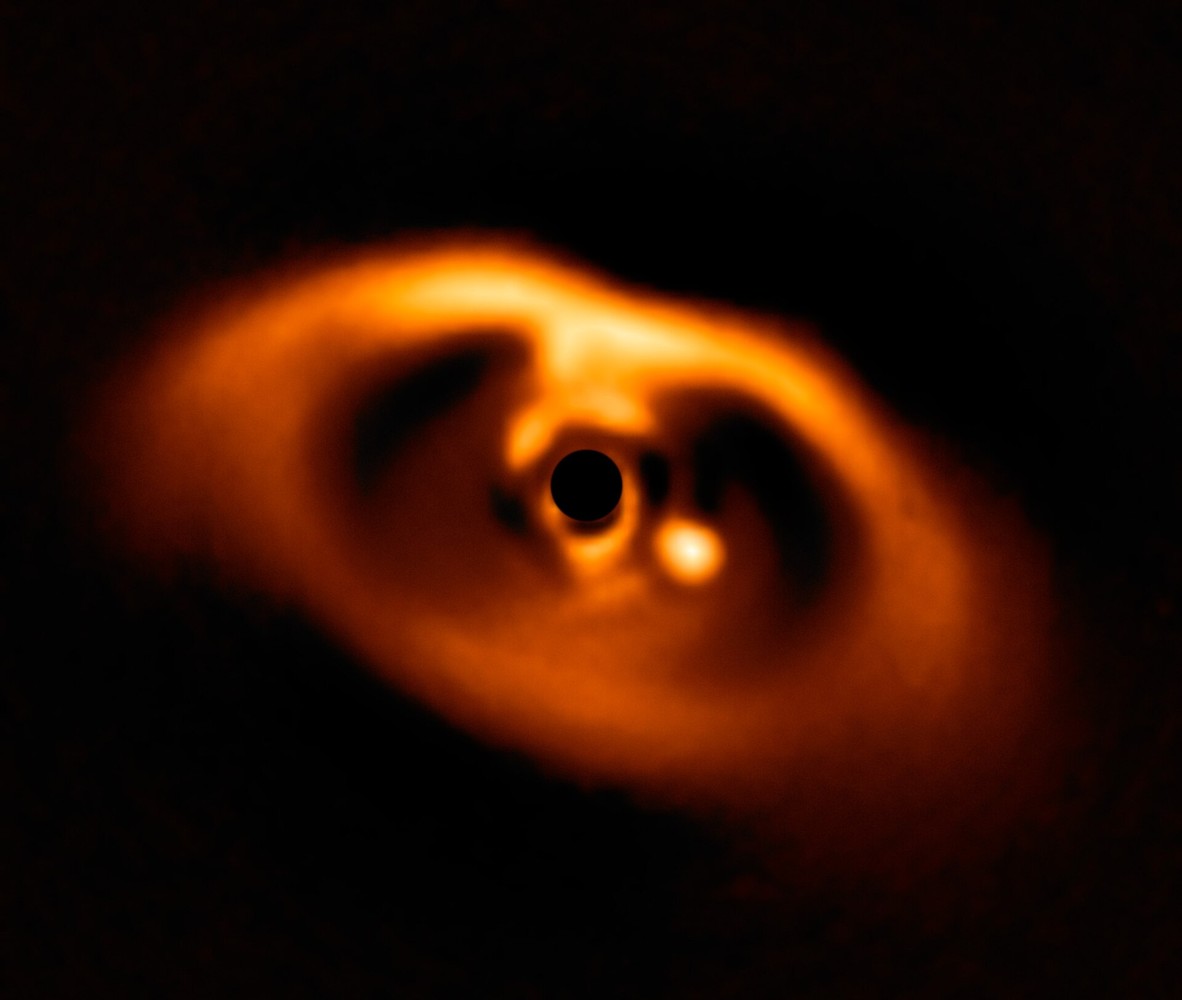A processed telescope observation of the PDS 70 system