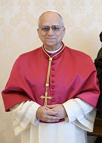Robert Francis Prevost, now Pope Leo XIV, in cardinal attire