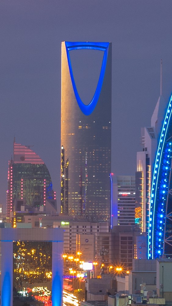 Riyadh skyline with the Kingdom Centre tower