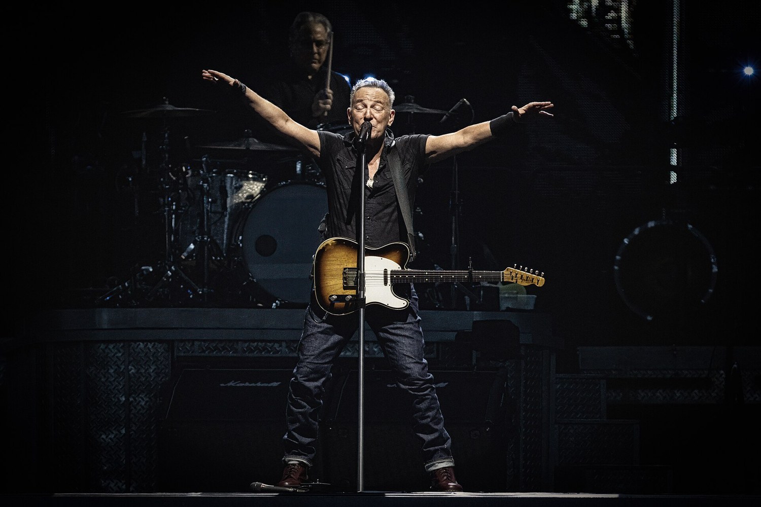 Bruce Springsteen performing live in concert
