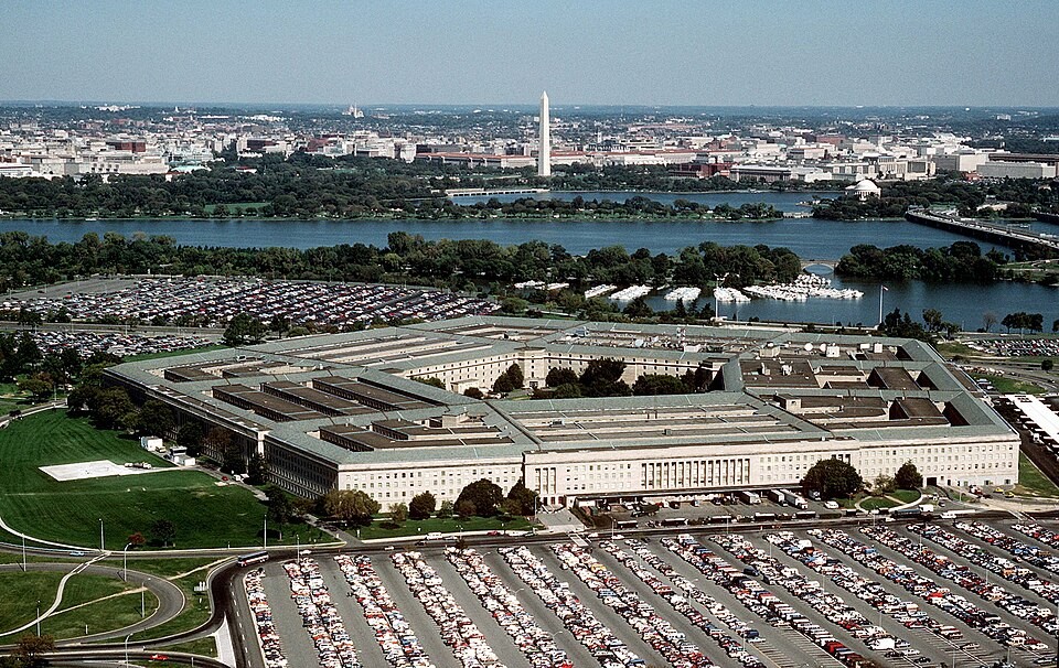 Aerial photograph of the Pentagon in an archival government image